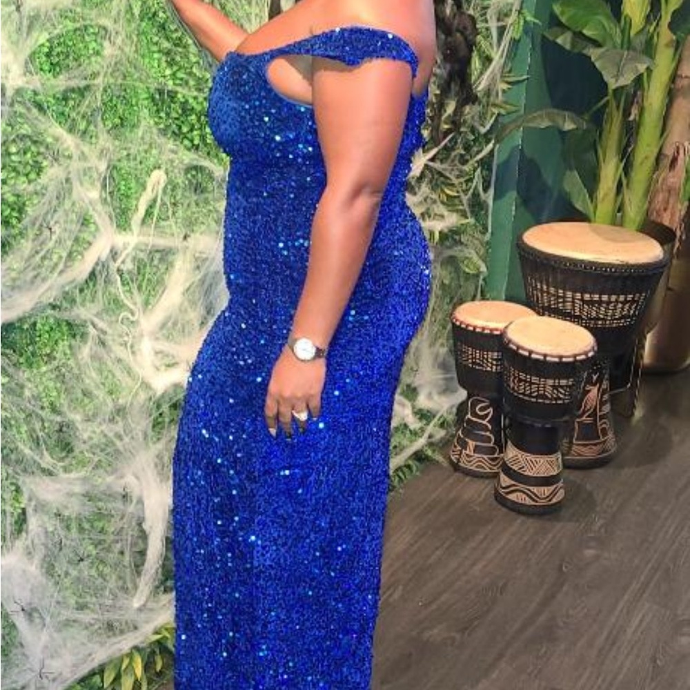 Royal Blue Sequined gown